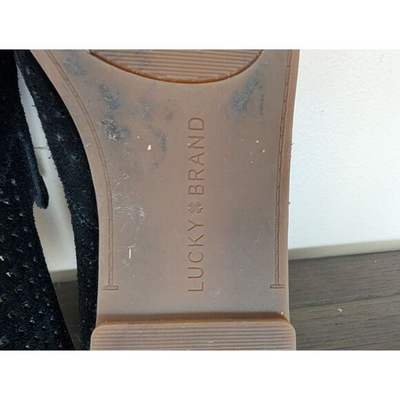 LUCKY BRAND Women's Carthy Slip On Loafers Flats 7 Suede Taupe Casual Shoes - Picture 5 of 6